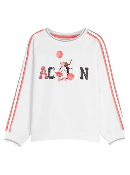 sudadera mayoral cheer blanco para niña