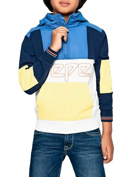 sudadera pepe jeans cairo azul para niño