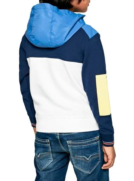 sudadera pepe jeans cairo azul para niño