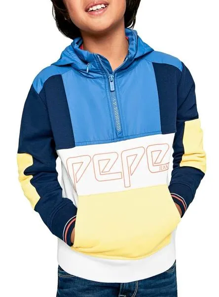 sudadera pepe jeans cairo azul para niño
