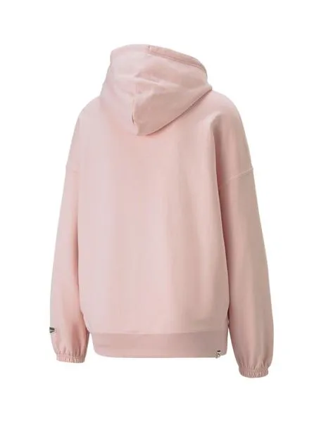 sudadera puma downtown graphic lotus rosa de mujer