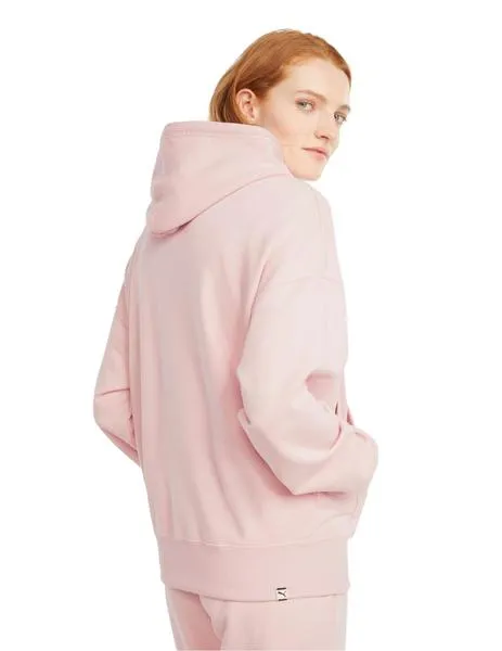 sudadera puma downtown graphic lotus rosa de mujer