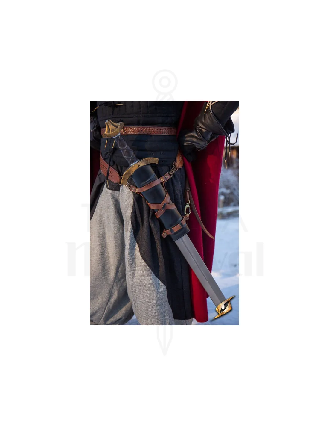 Tahalí para espada LARP, cuero sintético