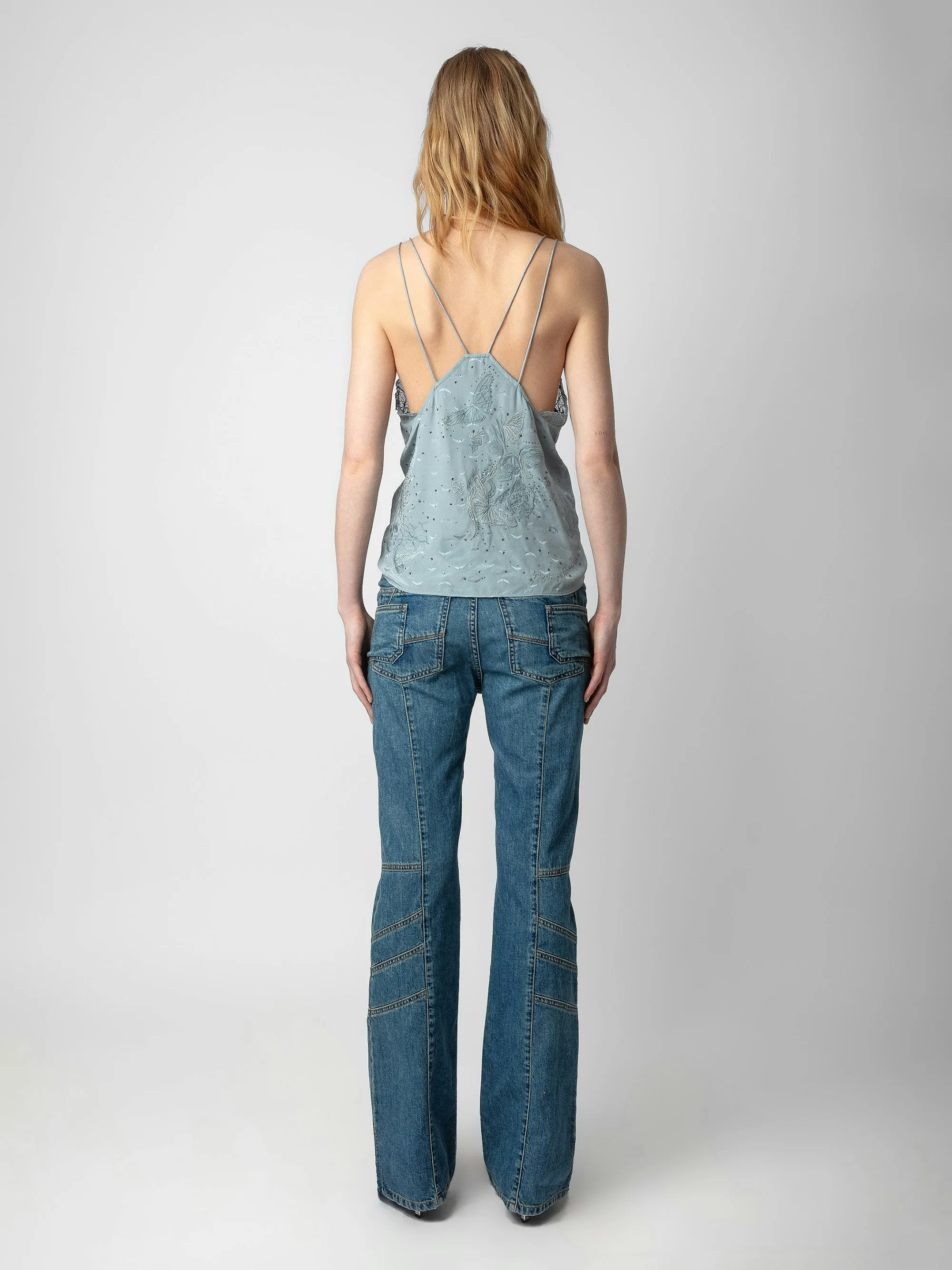 Top Lencero de Seda Capela Strass Jacquard