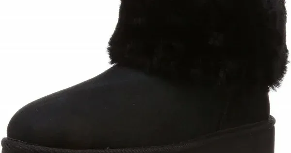 UGG  W FLUFF MINI QUILTED LEOPARD 1105358 BLK