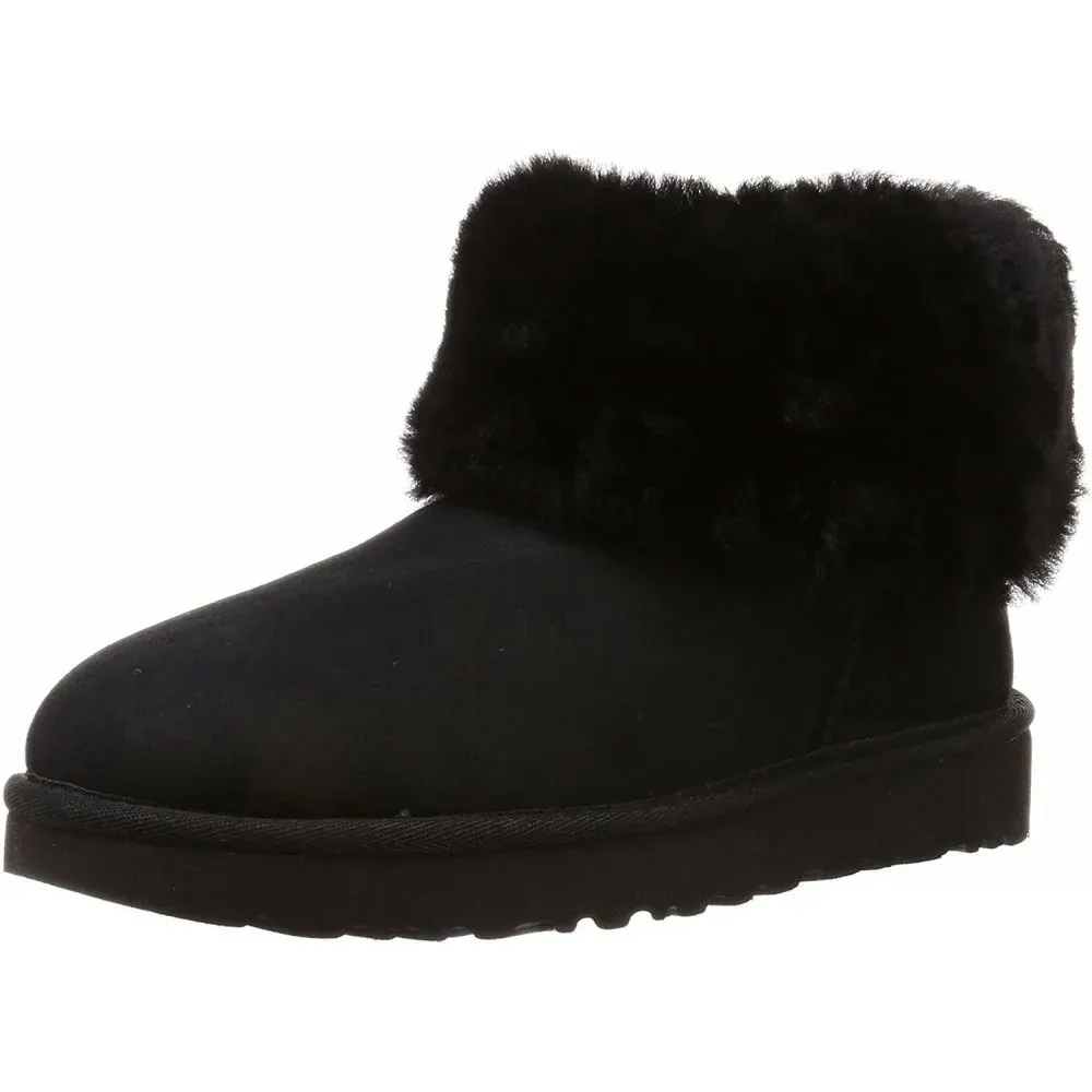 UGG  W FLUFF MINI QUILTED LEOPARD 1105358 BLK