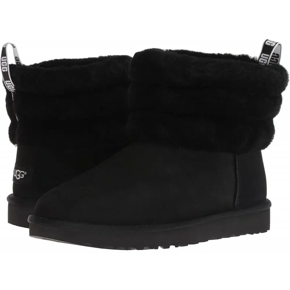 UGG  W FLUFF MINI QUILTED LEOPARD 1105358 BLK