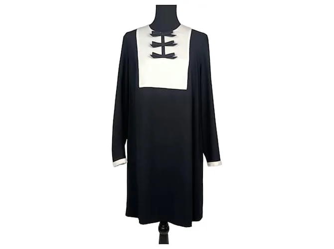 Vestido Escada y2k negro y blanco 