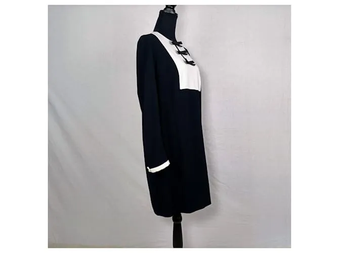 Vestido Escada y2k negro y blanco 