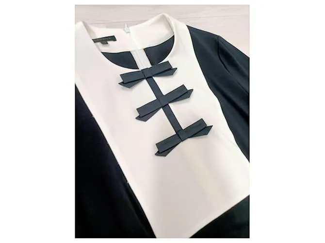 Vestido Escada y2k negro y blanco 