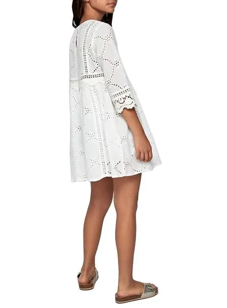 vestido pepe jeans bibi blanco para niña