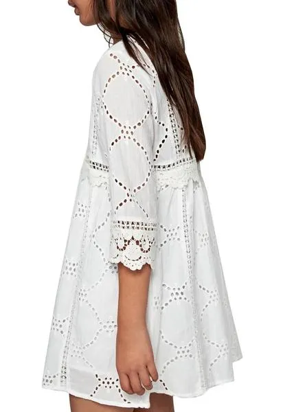 vestido pepe jeans bibi blanco para niña