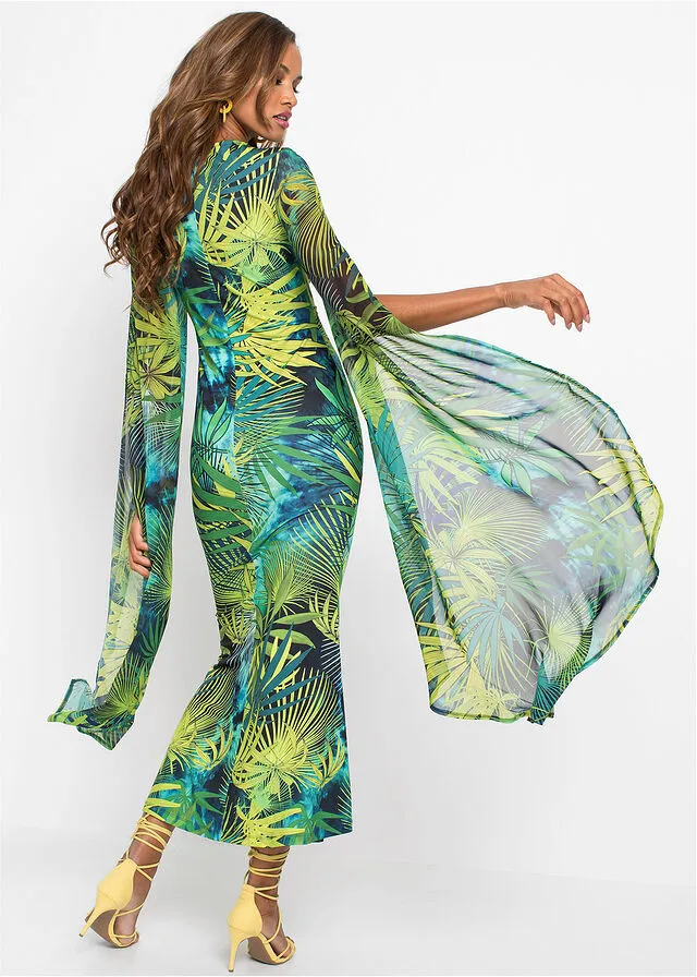 VESTIDO VERDE OSCUROVERDE DE FLORES