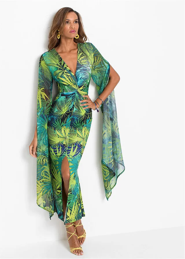 VESTIDO VERDE OSCUROVERDE DE FLORES