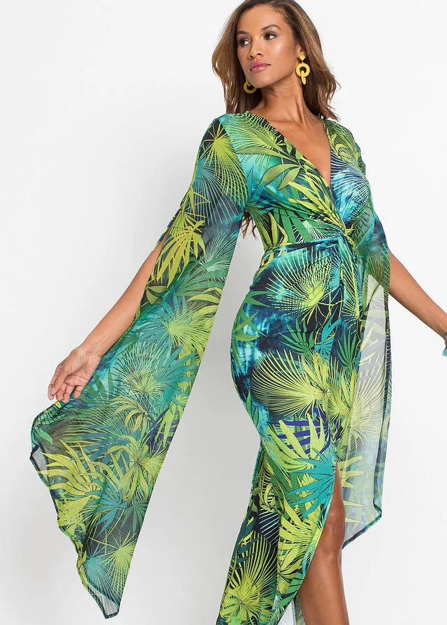 VESTIDO VERDE OSCUROVERDE DE FLORES
