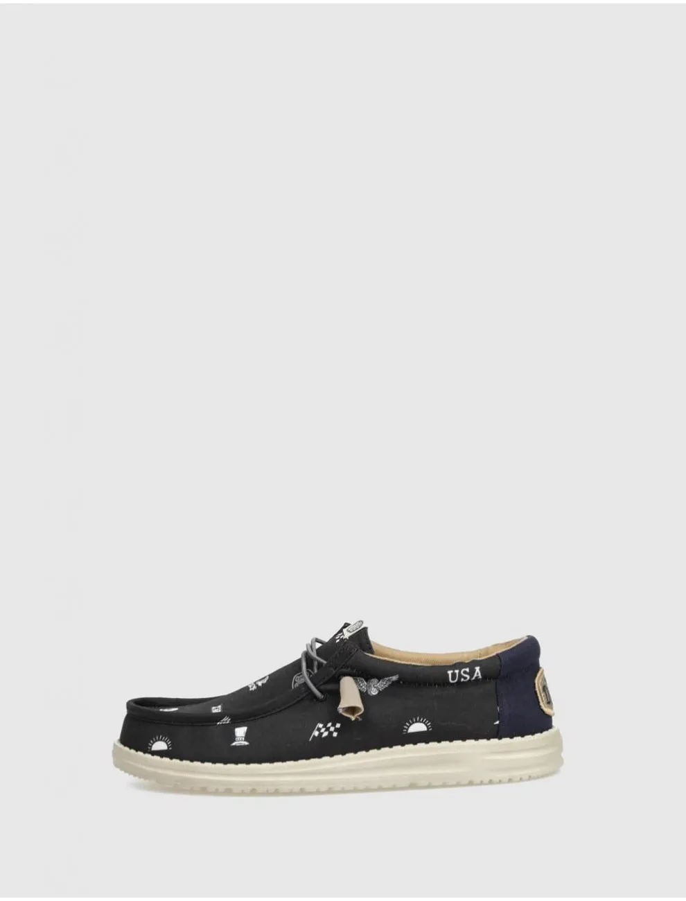 Zapatilla Dude Wally Stars N Skulls Print Negro
