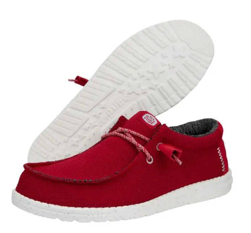 Zapatos Dude WALLY SPORT textil rojo