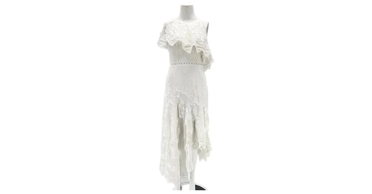 ZIMMERMANN VESTIDOS T.05 1 SEDA BLANCO 